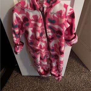 Columbia Pink Patterned Fleece Onesie
